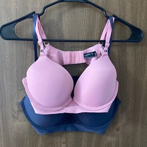 Tahari pink and grey 34B set of two bras